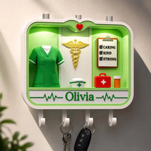 Personalized Nurse Key Holder, Custom Shadow Box Wall Decor