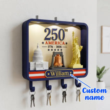 Custom America 250th Anniversary Key Holder, LED Wall Decor