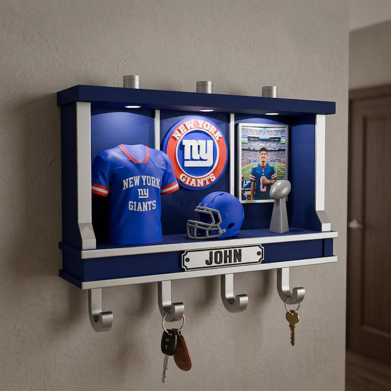 Custom Football Key Holder, Personalized LED Wall Decor