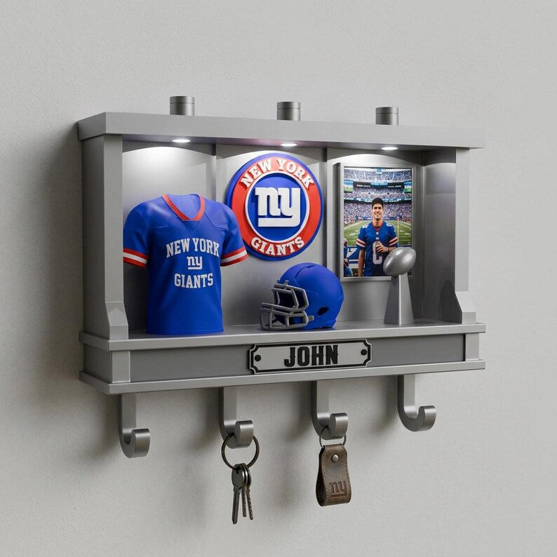 Custom Football Key Holder, Personalized LED Wall Decor