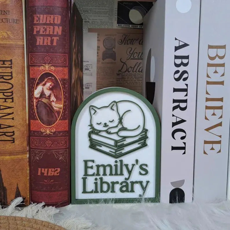 Custom Book Nook Sign, Personalized Library Decor