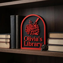 Custom Book Nook Sign, Personalized Library Decor