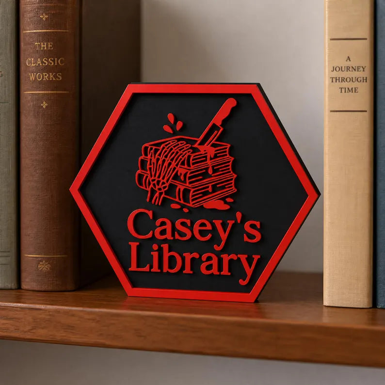 Personalized Book Nook Decor, Custom Reader Library Sign