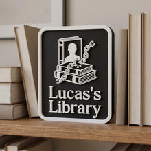 Personalized Library Sign, Custom Book Nook Decor