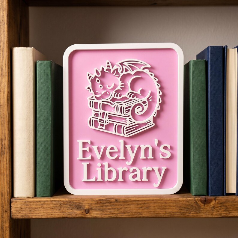 Personalized Library Sign, Custom Book Nook Decor
