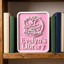 Personalized Library Sign, Custom Book Nook Decor