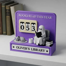 Personalized Halloween Book Tracker, Ghost Bookshelf Decor