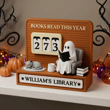 Personalized Halloween Book Tracker, Ghost Bookshelf Decor