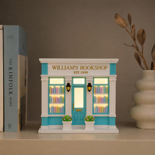 Personalized Bookshop Decor with LED Light, Custom Name Book Nook, Miniature Bookstore Gift for Book Lovers, Reader Shelf Decor