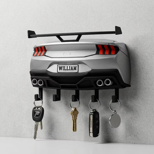 Custom Sports Car Key Hanger, Personalized Name Key Holder, 3D Printed Wall Decor,3D Printed Gift for Sports Car Fans