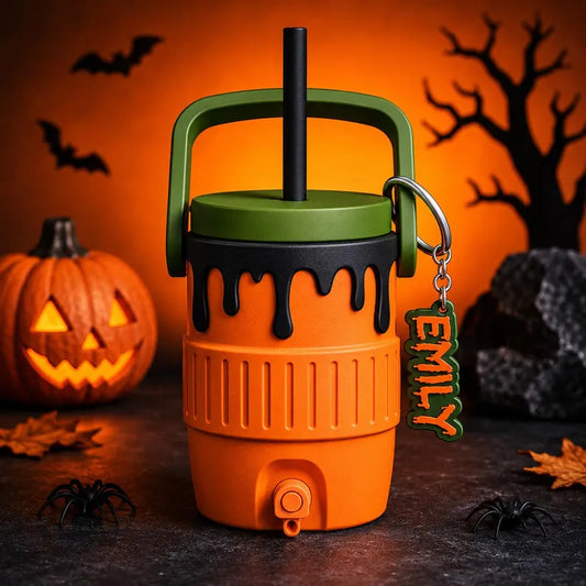 Custom Name Halloween Can Cooler, 3D Printed Slime Drip Cup, Personalized Spooky Drink Holder, Halloween Gift for Best Friend or Family
