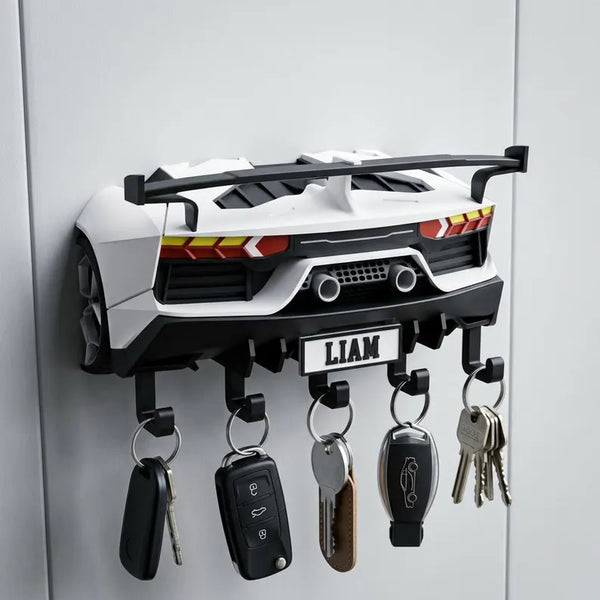 Personalized Sports Car Key Holder, Entryway Key Rack
