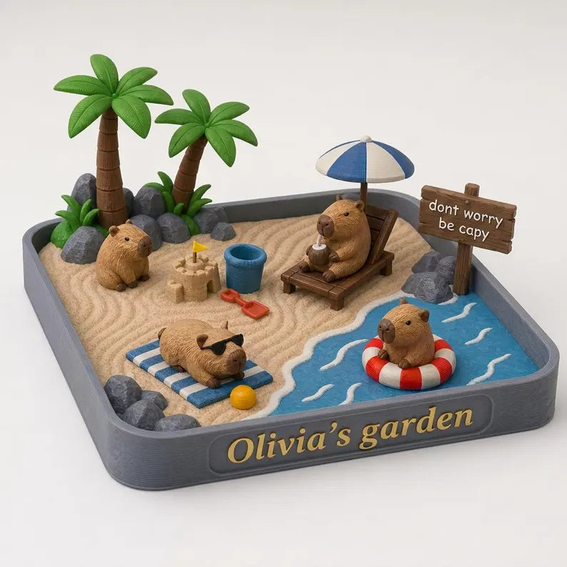 Personalized Capybara Zen Garden
