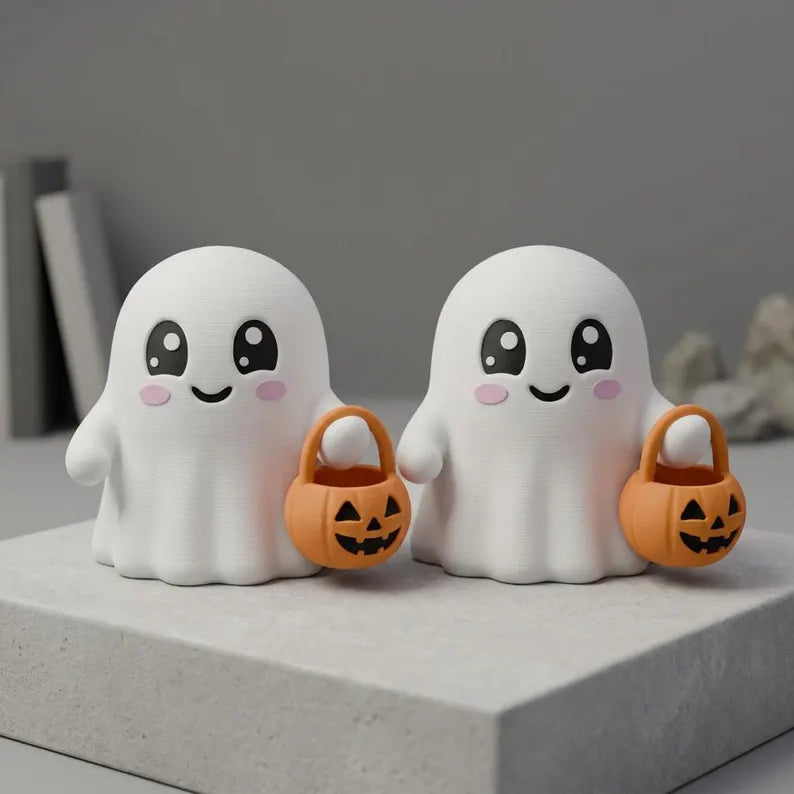Cute Tiny Trick or Treat Ghost, Halloween Desk Decor