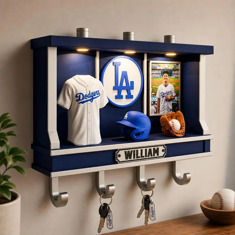 Personalized Baseball Wall Hook, Custom LED Key Holder