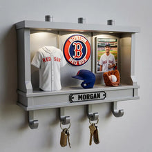 Personalized Baseball Key Rack, Custom LED Wall Decor