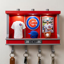 Personalized Baseball Key Rack, Custom LED Wall Decor