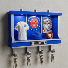 Personalized Baseball Key Rack, Custom LED Wall Decor