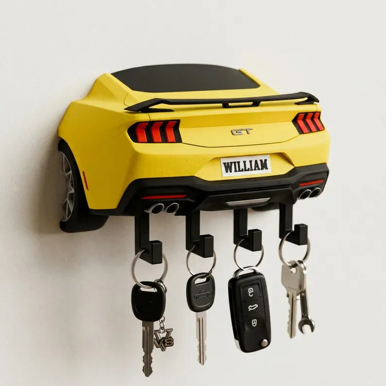 Personalized Supercar Key Holder, Custom Name Wall Decor