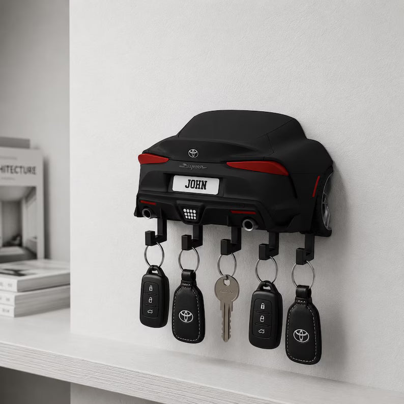 Custom Sports Car Key Holder, Personalized Garage Wall Decor