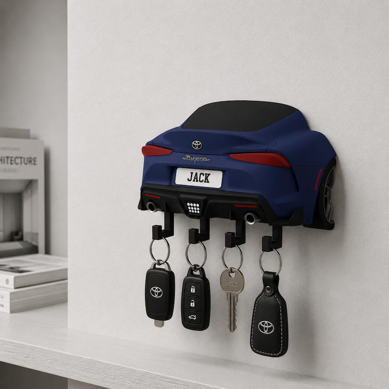 Custom Sports Car Key Holder, Personalized Garage Wall Decor