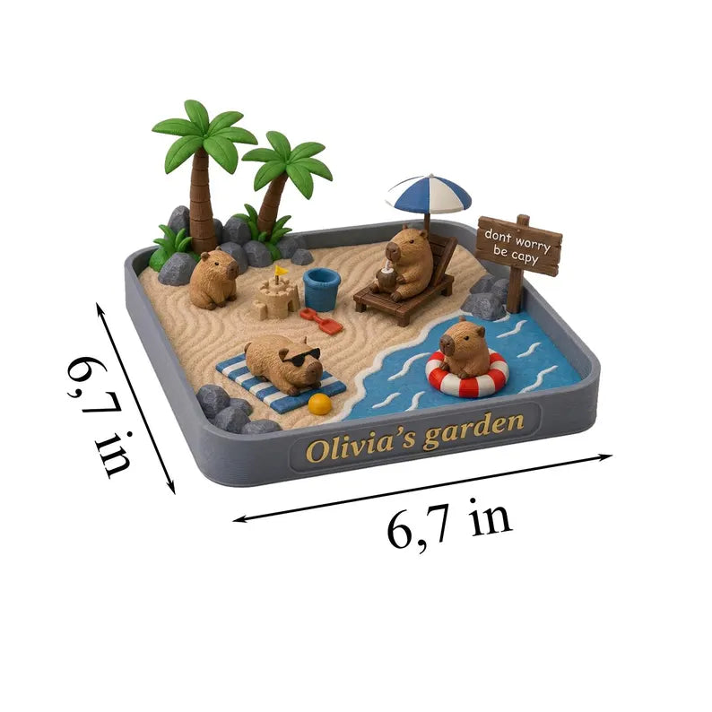 Personalized Capybara Zen Garden