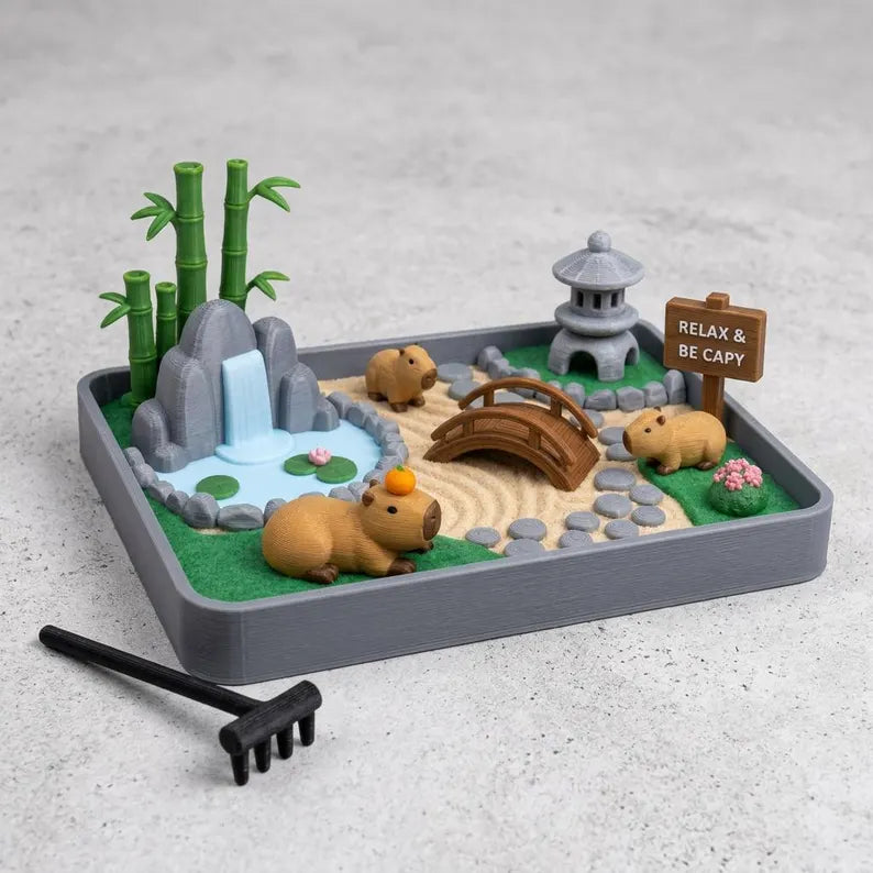 Personalized Capybara Zen Garden, Funny Desk Decor
