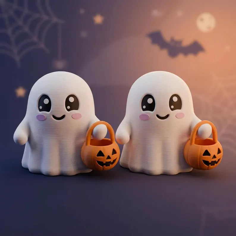 Cute Tiny Trick or Treat Ghost, Halloween Desk Decor