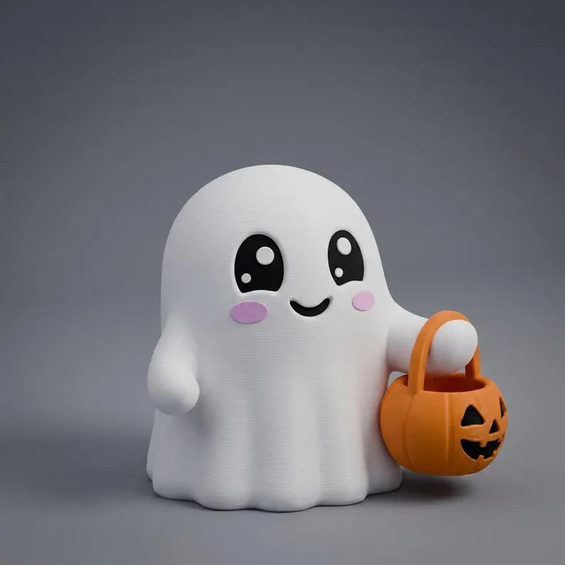 Cute Tiny Trick or Treat Ghost, Halloween Desk Decor