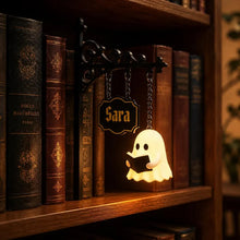 Personalized Ghost Bookshelf Lamp, Book Nook Decor