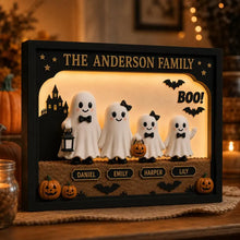 Personalized Halloween Ghost Light Box, Custom Family Decor