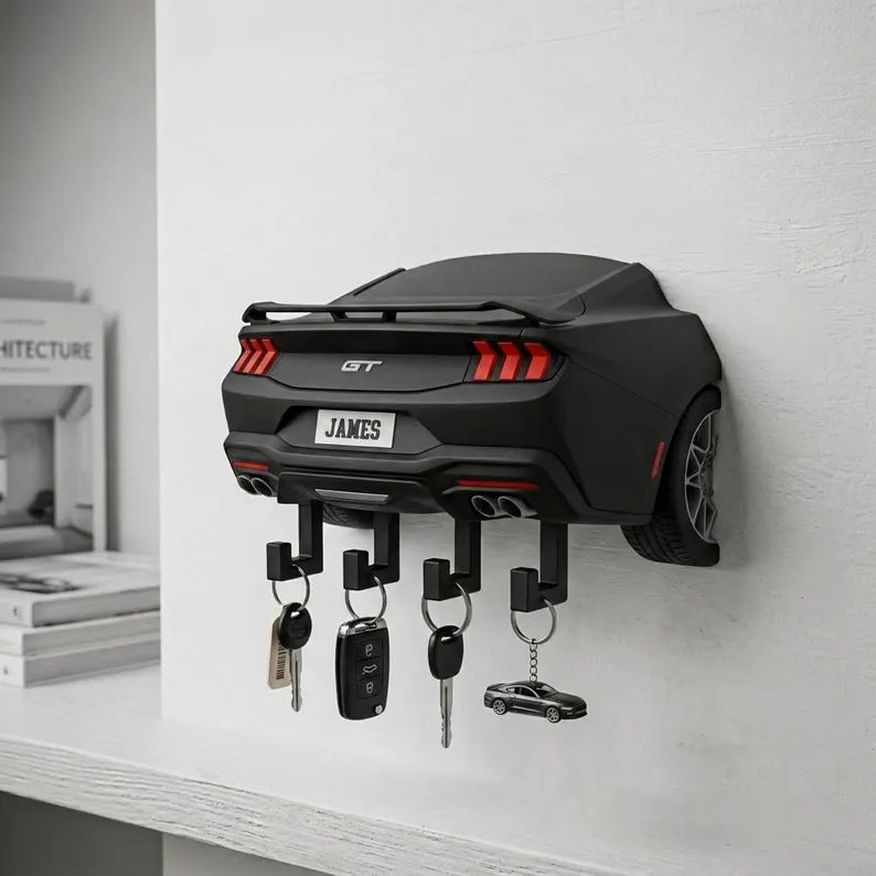 Personalized Supercar Key Holder, Custom Name Wall Decor