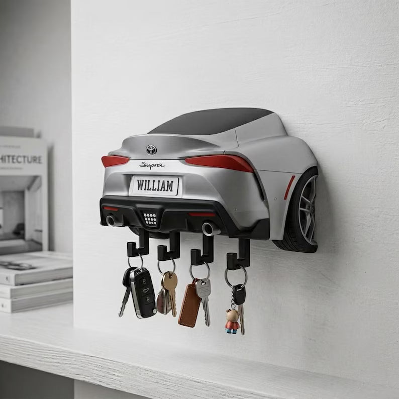 Custom Sports Car Key Holder, Personalized Garage Wall Decor