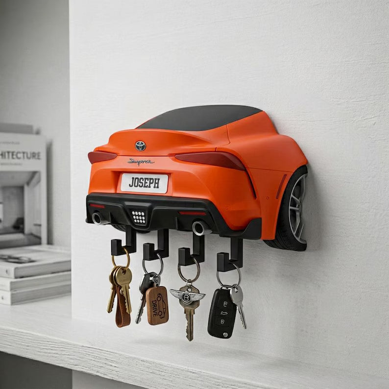 Custom Sports Car Key Holder, Personalized Garage Wall Decor