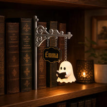 Personalized Ghost Bookshelf Lamp, Book Nook Decor