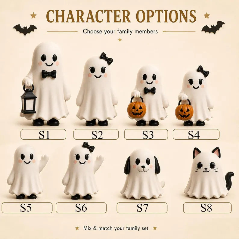 Personalized Halloween Ghost Light Box, Custom Family Decor