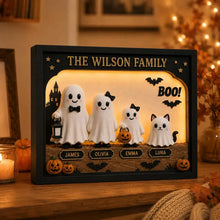Personalized Halloween Ghost Light Box, Custom Family Decor
