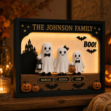 Personalized Halloween Ghost Light Box, Custom Family Decor