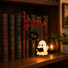 Personalized Ghost Bookshelf Lamp, Book Nook Decor