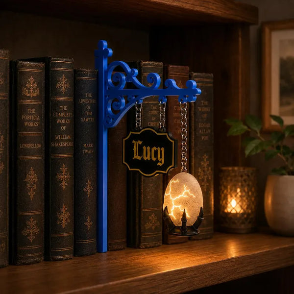 Personalized Dragon Egg Lamp, Gothic Bookshelf Decor