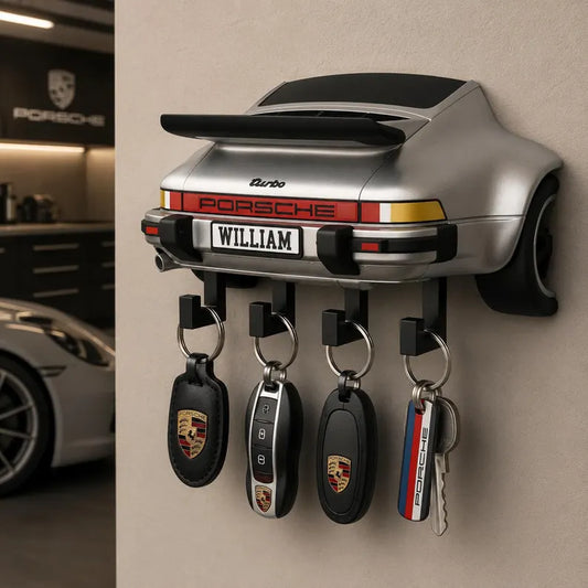 Personalized Classic Sports Car Key Holder, Custom Name Decor
