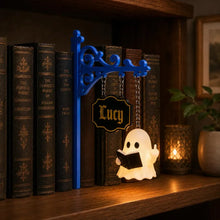Personalized Ghost Bookshelf Lamp, Book Nook Decor