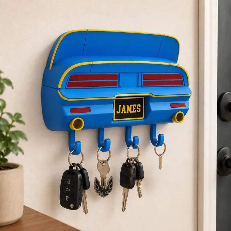 Custom Muscle Car Key Holder, Personalized Garage Decor