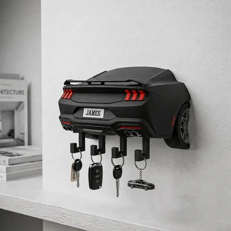 Custom Supercar Key Holder, Personalized Name Wall Decor