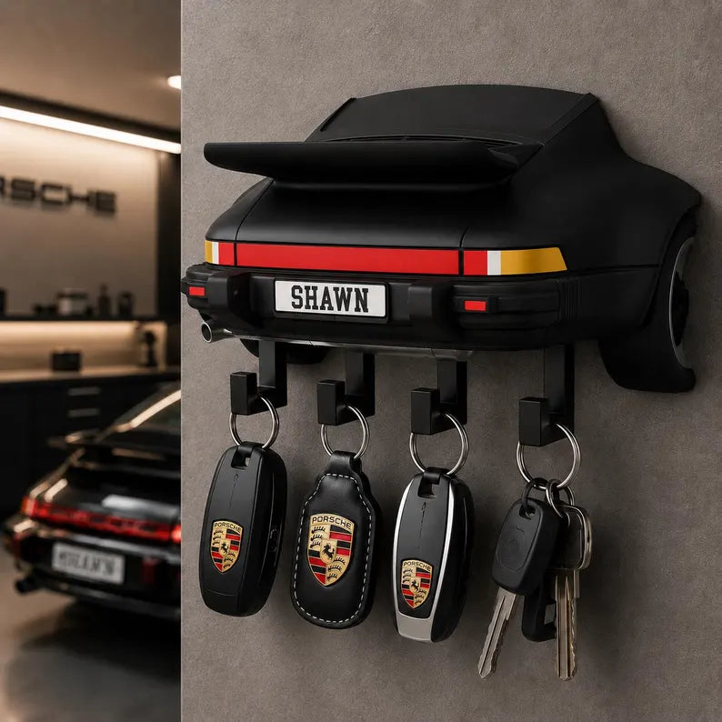 Personalized Classic Sports Car Key Holder, Custom Name Decor