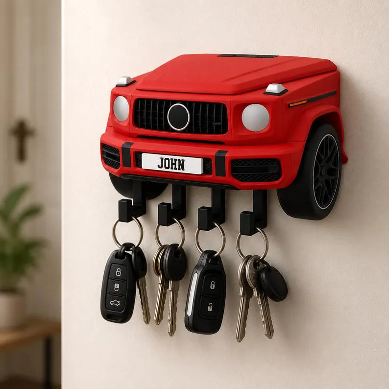 Personalized Luxury SUV Key Holder, Custom Name 3D Printed Wall Key Rack