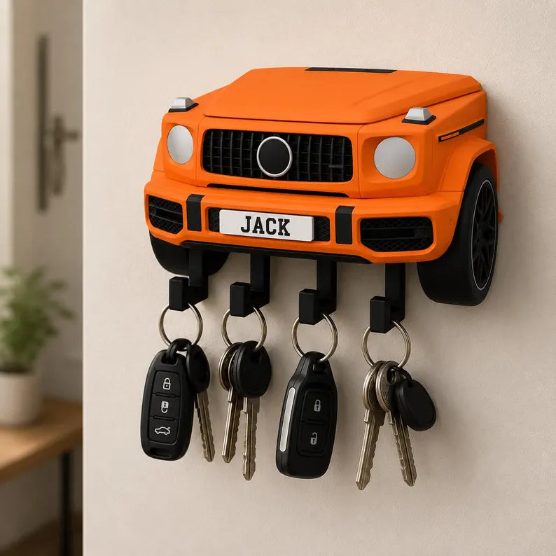 Personalized Luxury SUV Key Holder, Custom Name 3D Printed Wall Key Rack