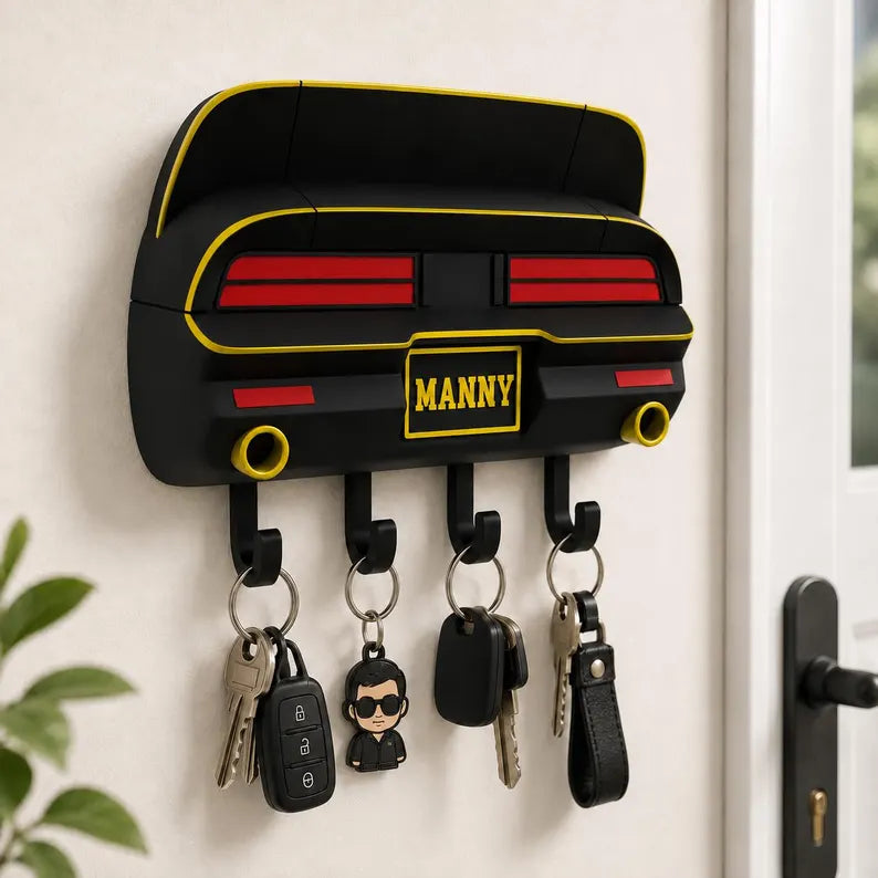 Custom Muscle Car Key Holder, Personalized Garage Decor
