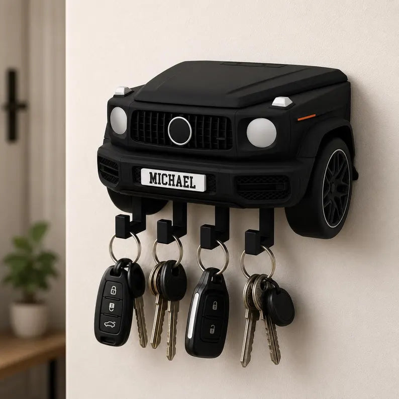 Personalized Luxury SUV Key Holder, Custom Name 3D Printed Wall Key Rack